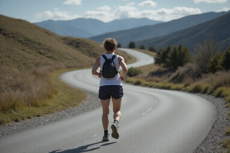 Sportista trči maraton, simbol izdržljivosti